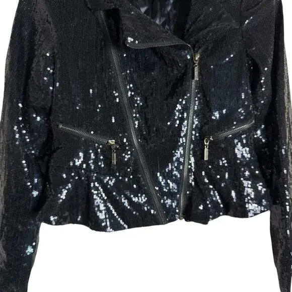 Baker by Ted Baker Navy Blue Sequin Zip Jacket Girl’s Size 13